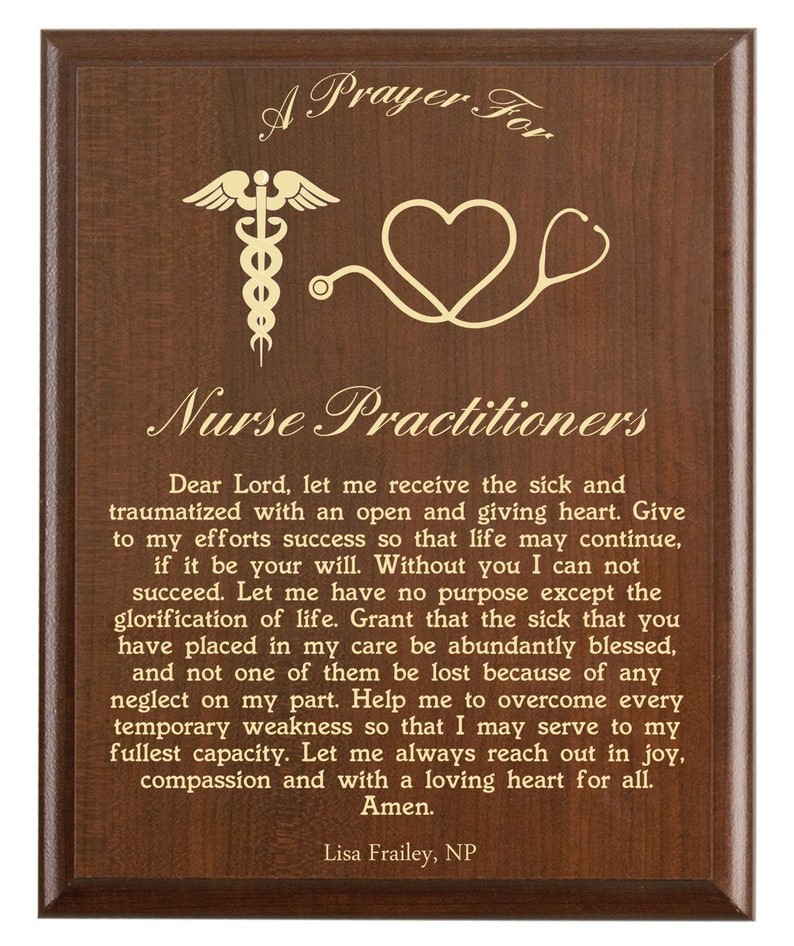 Nurse Practitioner Prayer Plaque Personalized NP CRNP Nursing Practitioner Gift A Nurse Practitioner's Prayer on NP Week image 3