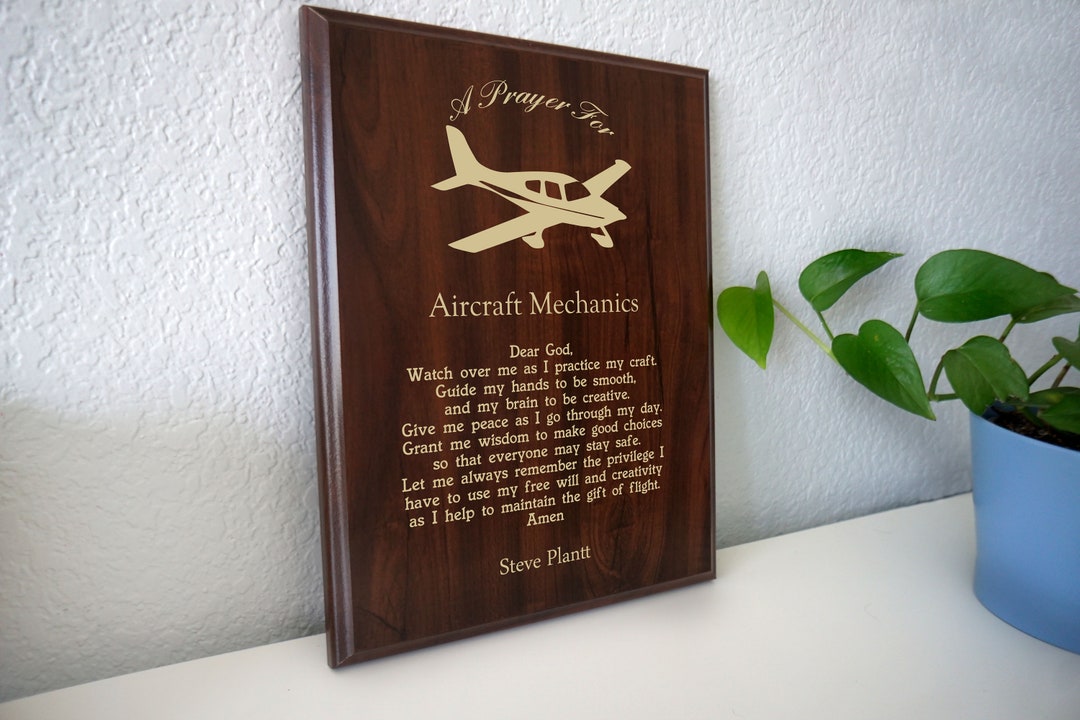 Etsy　Aircraft　Plaque　Mechanic　Aviation　日本　Prayer　Personalized