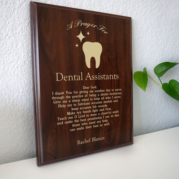 Zahntechniker Gebetstafel | Personalisiertes Dental Lab Tech Geschenk für Licensing Graduation | Das Gebet eines Zahnkeramikers für Wertschätzung