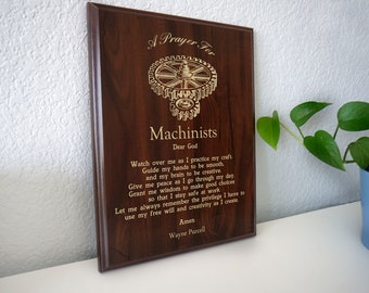 Machinist  Prayer Plaque | Personalized Machinists Gift | A Machinist's Prayer