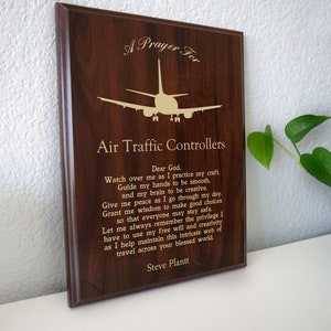 Air Traffic Control Prayer Plaque | Personalized ATC ATCO Gift for Military or Civilian Flight Controllers | A Control Officer&#39;s Prayer