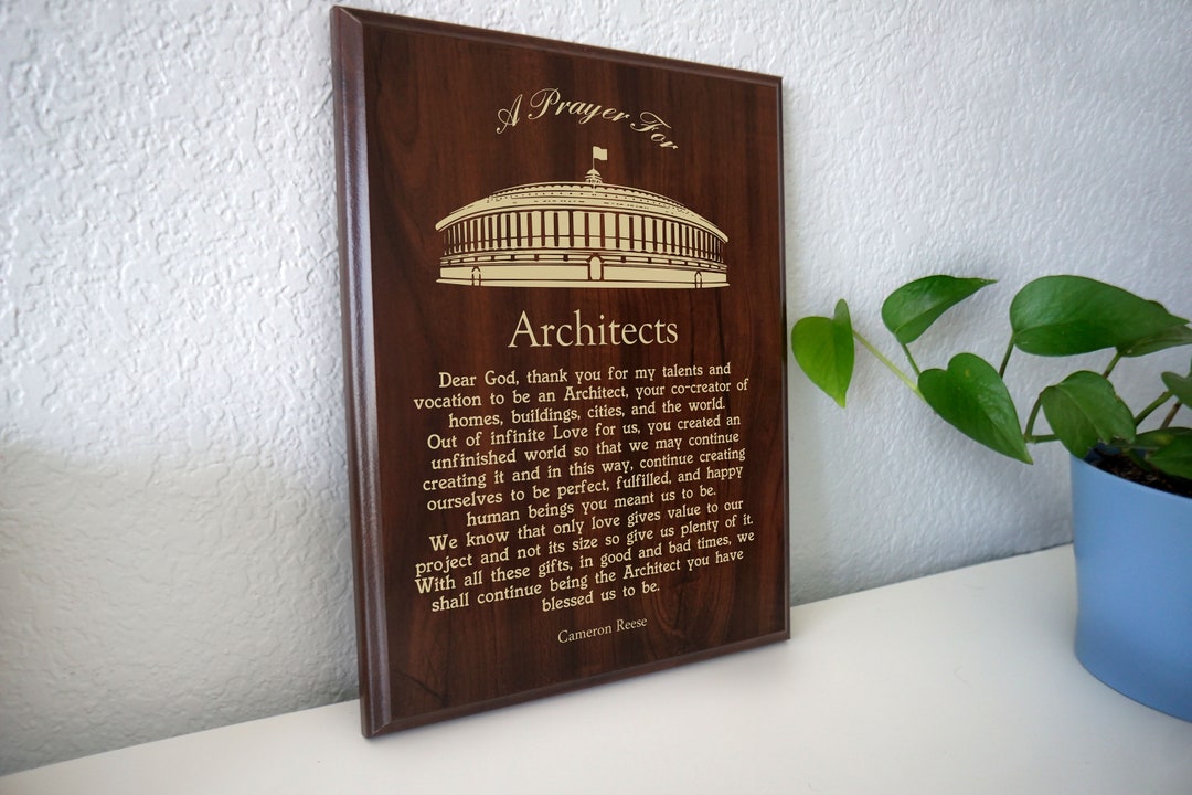 Architect Prayer Plaque Personalized Architects Gift for Student