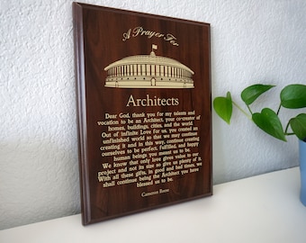 Architect Prayer Plaque | Personalized Architects Gift for Student Graduation | An Architect's Prayer for Appreciation & Recognition Award