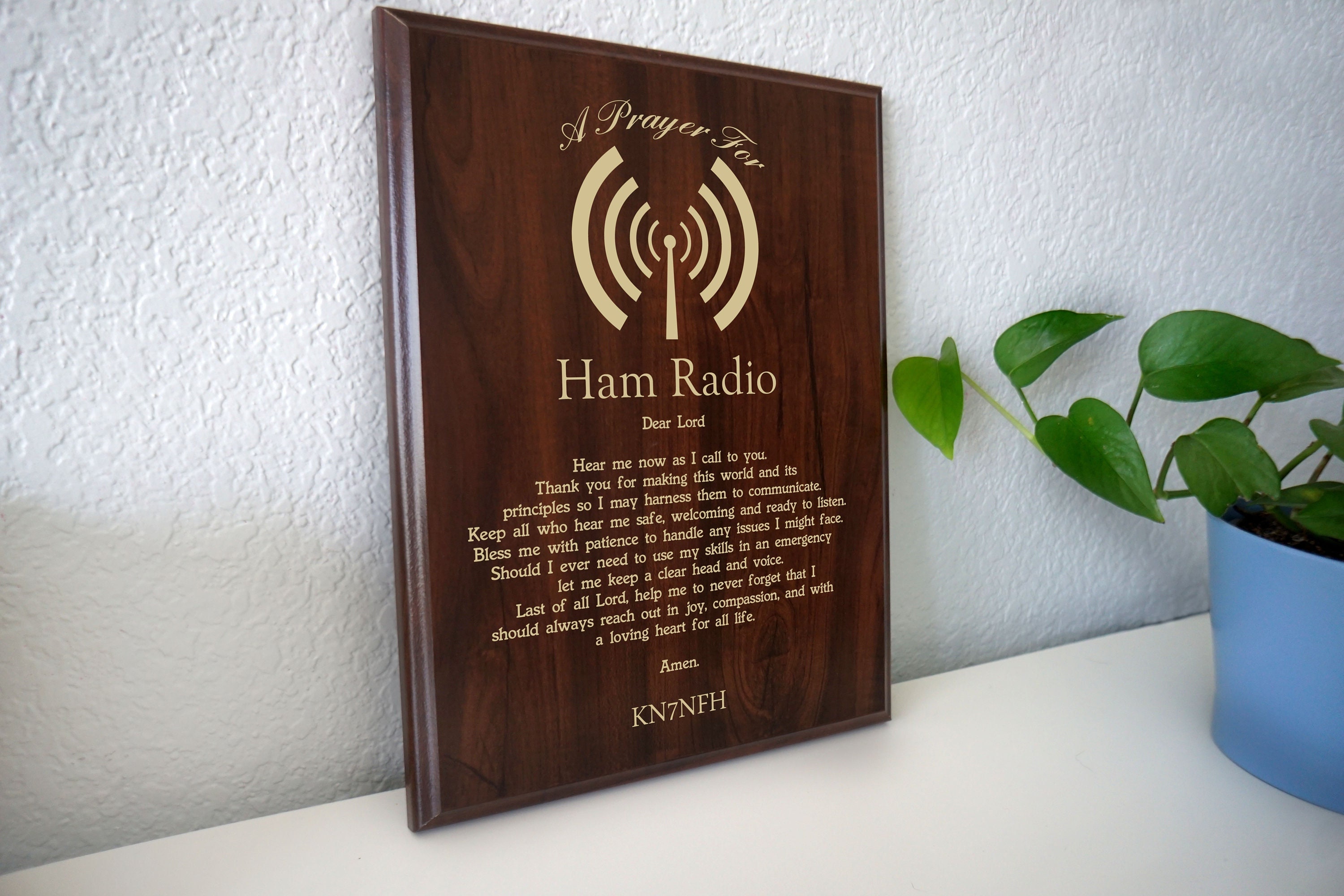 Ham Radio Prayer Plaque Amateur Radio Operator Gift image