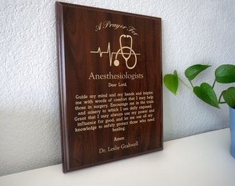 Anesthesiologist Prayer Plaque | Precision Holding Consciousness Between Sleep and Never Waking