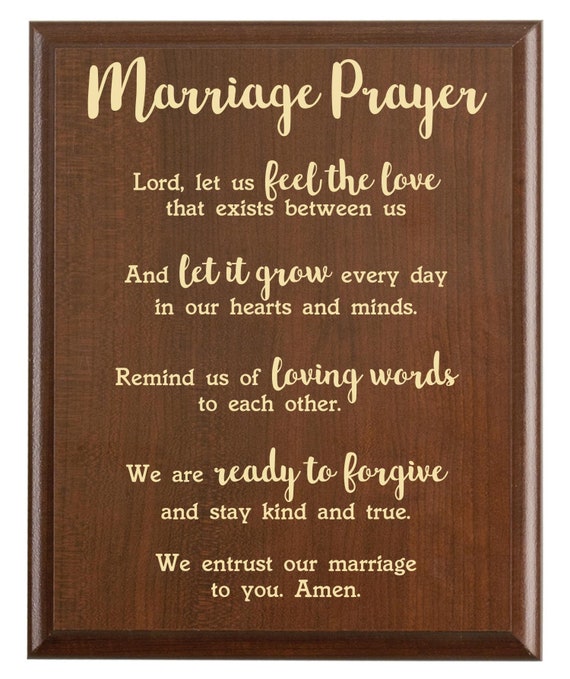 Marriage Prayer Plaque Wedding & Marriage Blessing Wall Art | Etsy