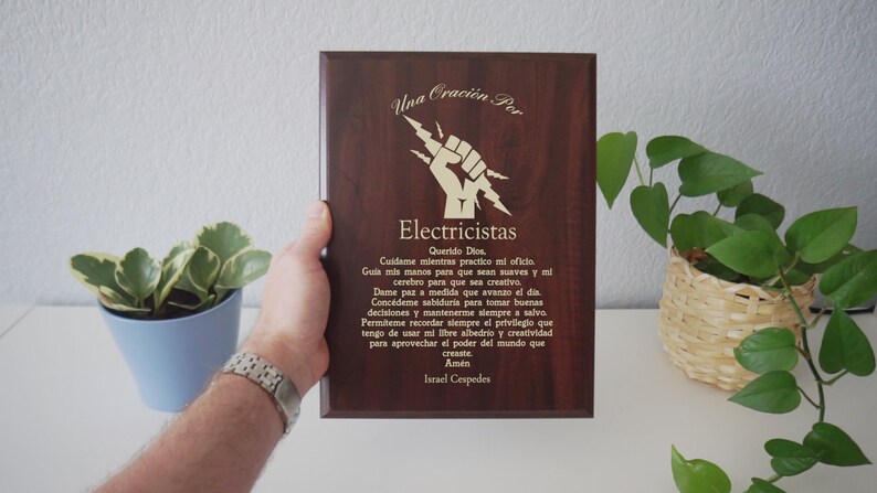 Placa de Oración Para Electricistas Regalo Personalizado Electricista Apreciación, Gracias, y Reconocimiento image 2