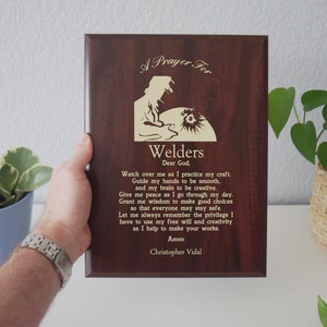 Welder Prayer Plaque | Protection Joining Metal Where Sparks Fly and Heat Burns image 2