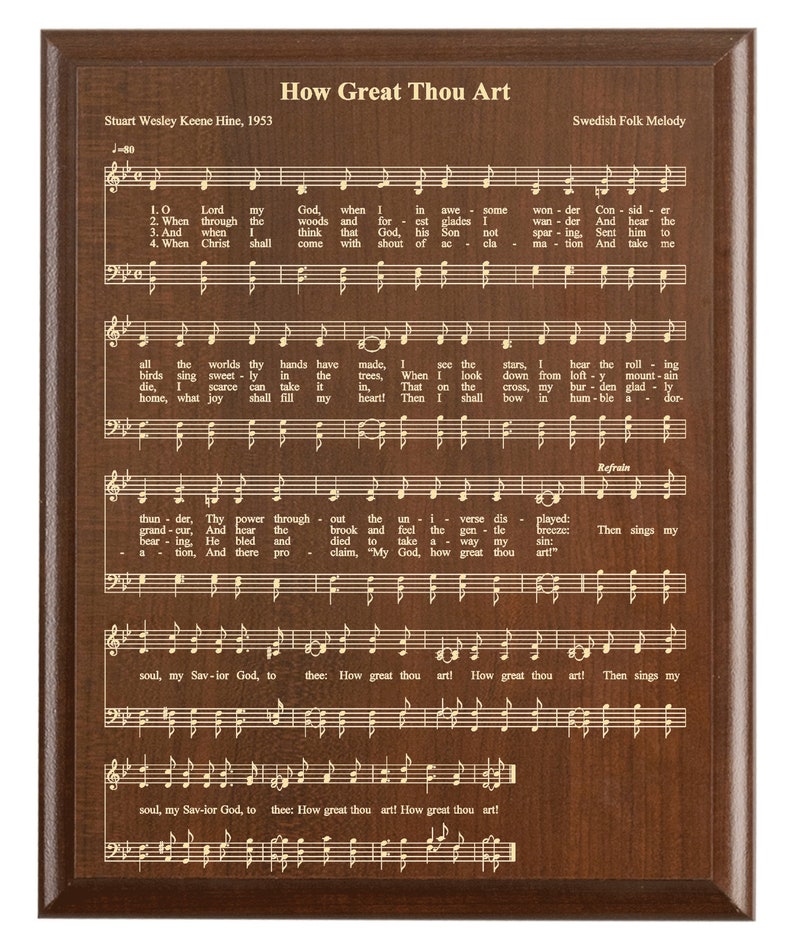 How Great Thou Art Hymn Print Engraved Christian Hymnal Wall | Etsy