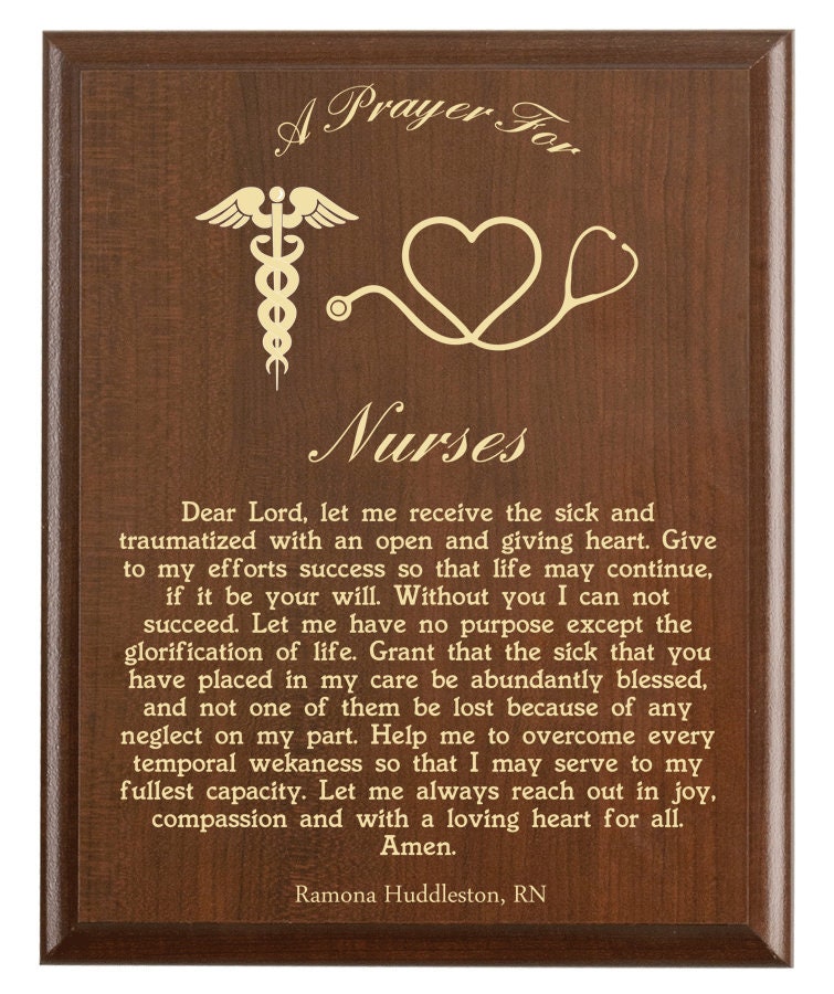 Nurses Prayer Plaque Personalized Nurse Gift A Nurse's Etsy