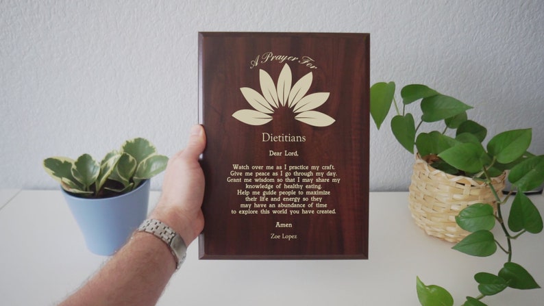 Dietitian Prayer Plaque Personalized Dietitian's Gift A Prayer for Healthy Eating on National Dietitians Day image 2