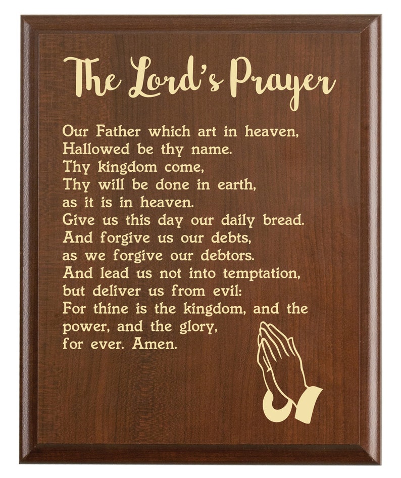 Lord's Prayer Plaque KJV Bible Verse Art Scripture Wall Art Sign Chris...