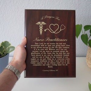 Nurse Practitioner Prayer Plaque Personalized NP CRNP Nursing Practitioner Gift A Nurse Practitioner's Prayer on NP Week image 2