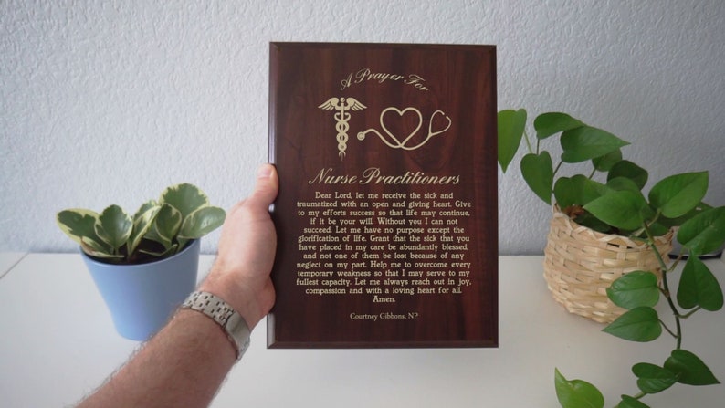 Nurse Practitioner Prayer Plaque Personalized NP CRNP Nursing Practitioner Gift A Nurse Practitioner's Prayer on NP Week image 2