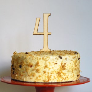 4th  Birthday Cake Topper or Photo Prop - Number 4 - Laser Cut Wood Large Fourth Birthday or Anniversary - wooden number three cake topper