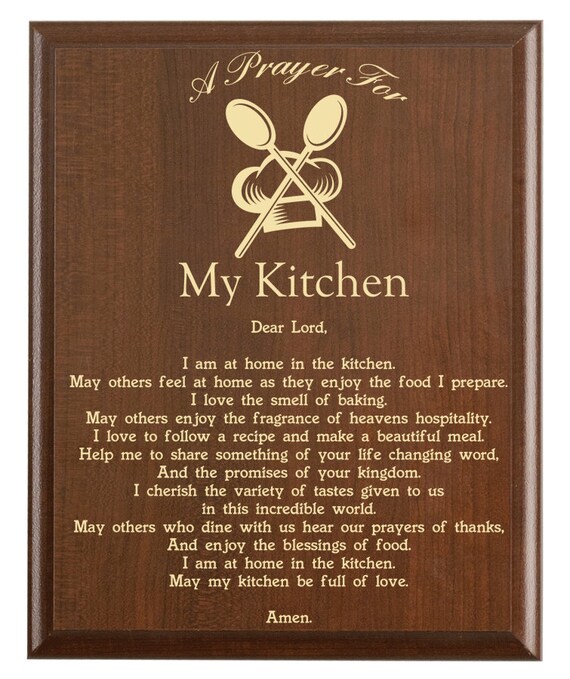 Kitchen Prayer Plaque Kitchen Gift Personalized Chef Gift Etsy
