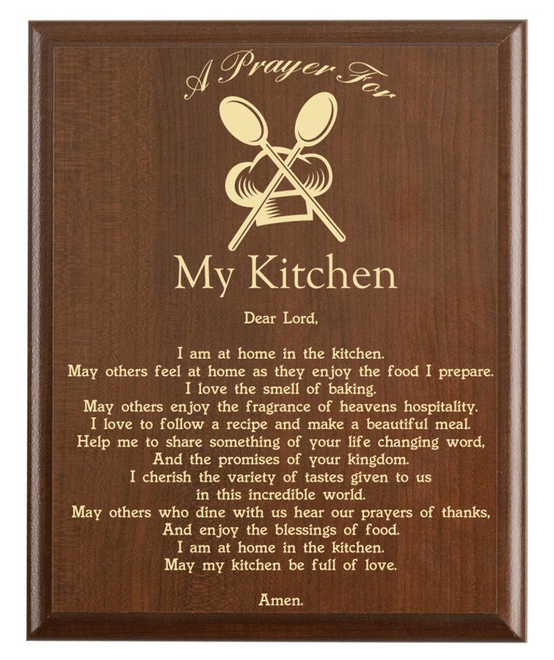 Kitchen Prayer Plaque Kitchen Gift Personalized Chef Gift Etsy