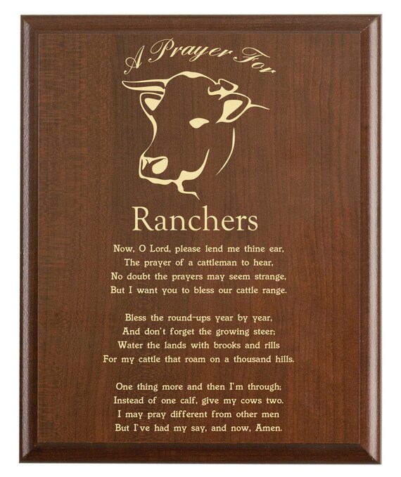 Rancher's Prayer Plaque Cattleman Gift Personalized Etsy
