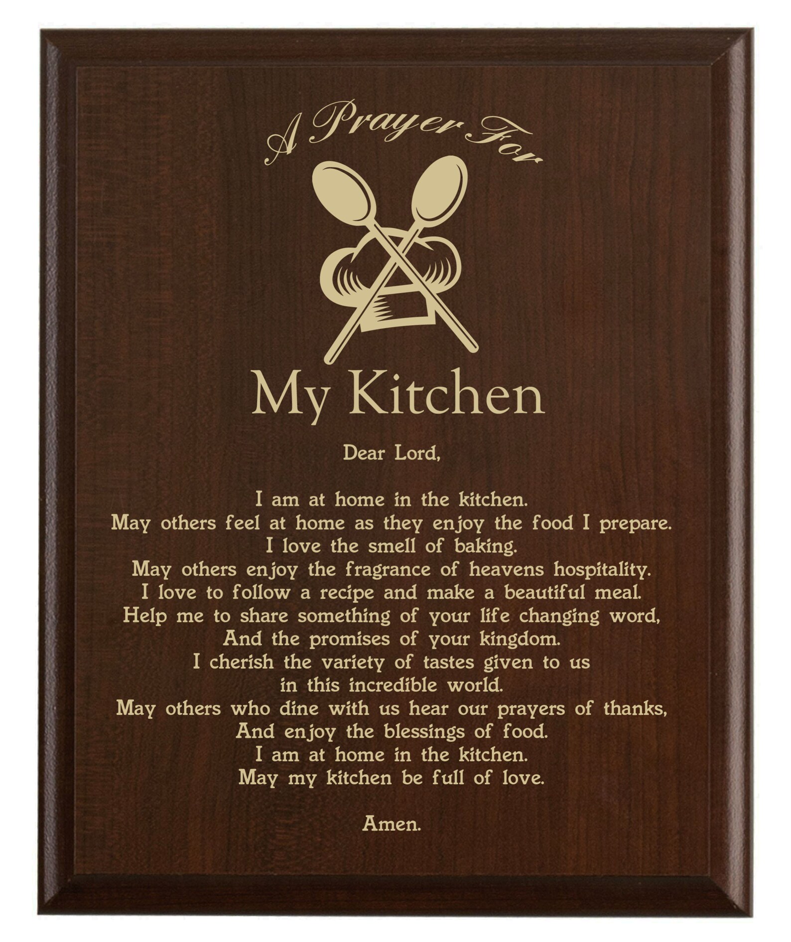 Kitchen Prayer Plaque Kitchen Gift Personalized Chef Gift Etsy