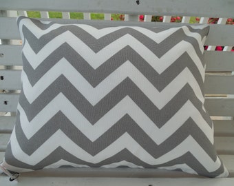 CLEARANCE Gray Chevron Outdoor Pillow Cover Patio Porch Decorative Accent Throw TOSS Pillow Deck Chair