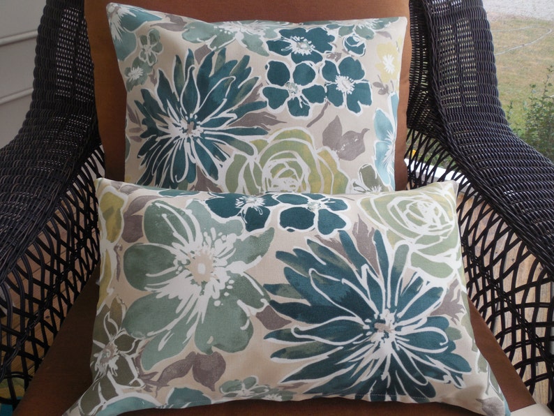 Floral Outdoor Pillow Cover Decorative Patio Porch Accent Toss Etsy