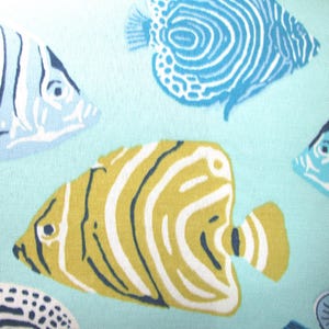Nautical Fish Outdoor Pillow Cover: Coastal Beach Accent Decor
