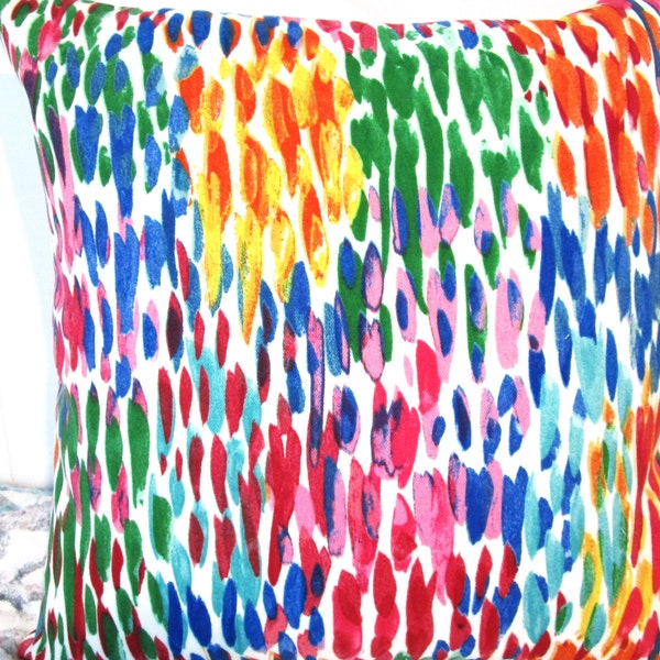 SPRING Outdoor Pillow Cover Patio Porch Decorative Accent Throw TOSS Deck Cushion Abstract Pink Orange Blue Green Yellow