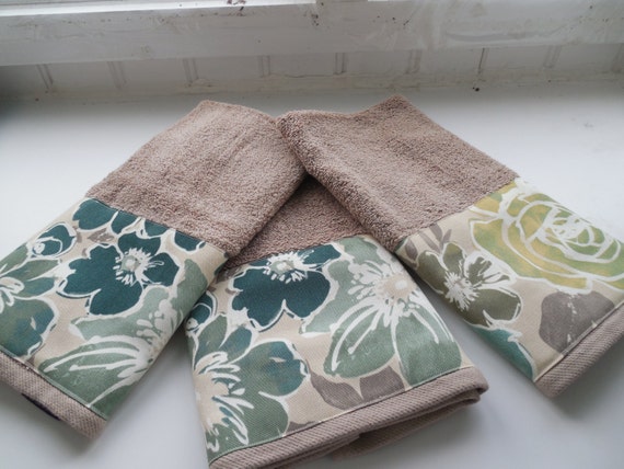 Floral Guest Hand Towel Beige Decorative Towel Bathroom Decor | Etsy