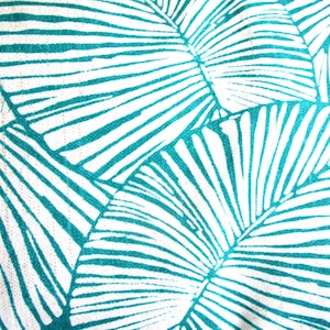 Teal Palm Leaf Outdoor Pillow Cover: Tropical Patio Accent Decor