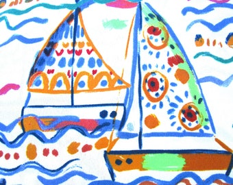 Sailboat Pillow Cover: Nautical Primary Colors Outdoor Accent