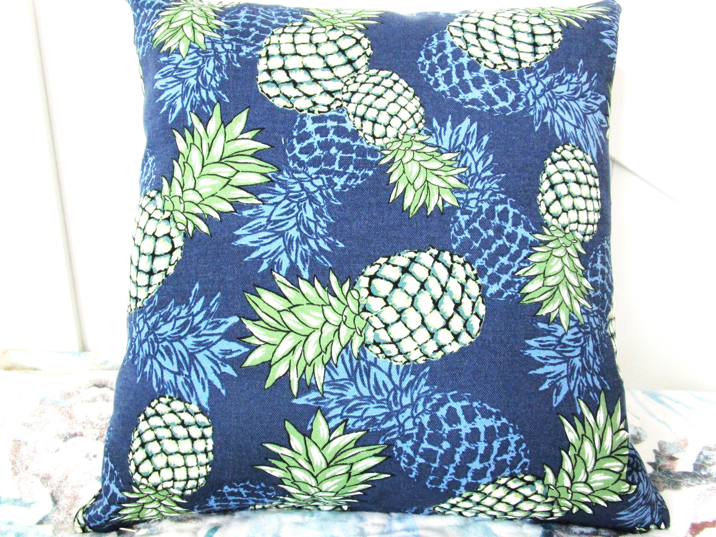 Outdoor Pillows with Insert Blue Geometric Patio Accent Throw