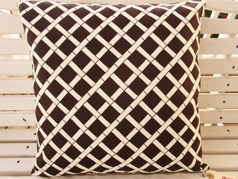 Fall Brown Outdoor Pillow Cover Thanksgiving Patio Porch Decorative Accent Throw Pillow Cushion Chocolate Brown Lattice