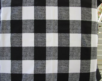 Farmhouse Buffalo Check Pillow Cover: Black & White Outdoor Decor