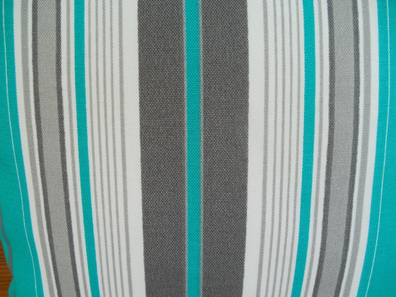 Outdoor Pillow Cover Teal Gray Stripe Patio Porch Decorative Throw Accent Pillow Modern Stripe
