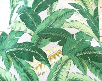 Tropical Palm Leaf Outdoor Pillow Cover: Green Accent Pillow