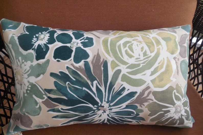 Floral Outdoor Pillow Cover Decorative Patio Porch Accent Toss Etsy