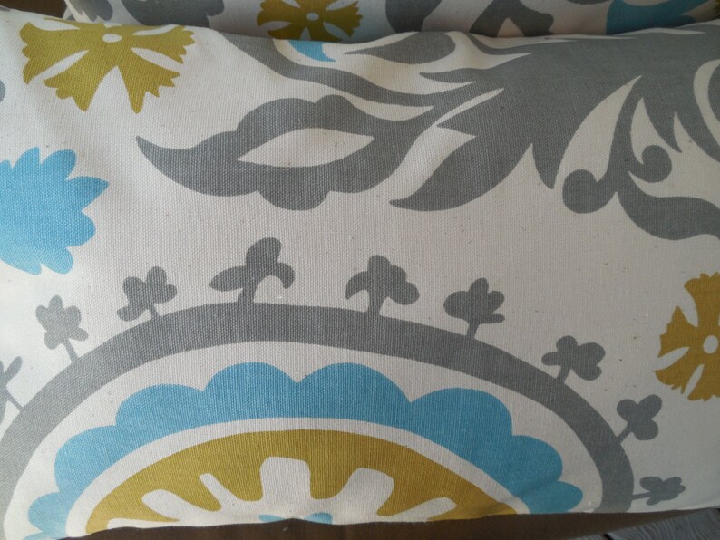 Turquoise Gray Outdoor Pillow Cover Ikat Patio Porch Etsy