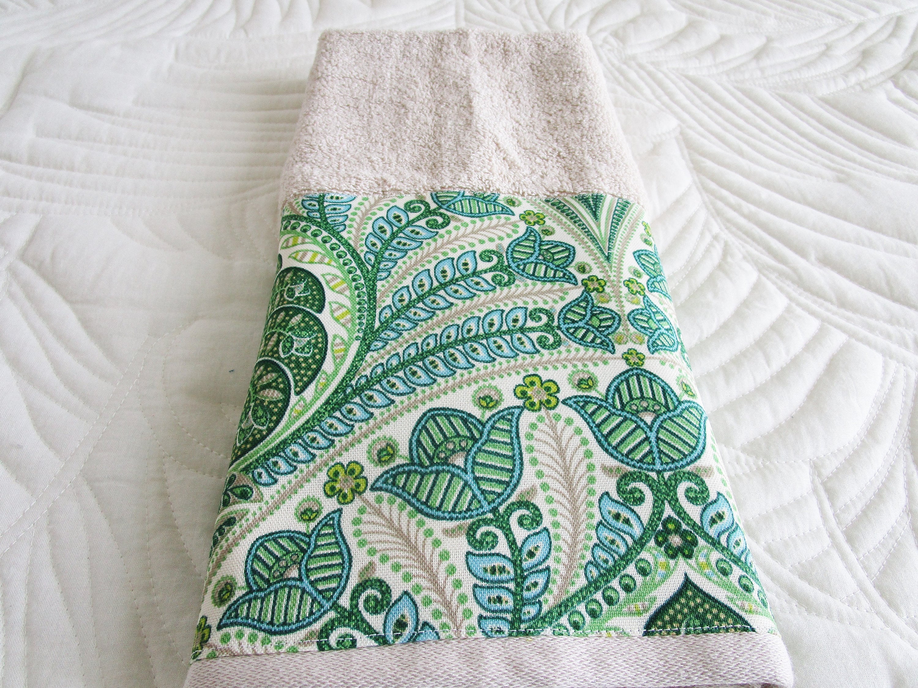 Hotel Tea Towel - 100% Cotton - 46x72cm - Green Border