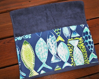Cute Fish Coastal Beach Hand Towels, Set Of 2 - 16x24 Inch Kitchen & Bath Towels For Summer Decor
