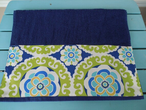 Navy blue decorative hand towels sale