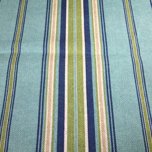Teal Stripe Outdoor Pillow Cover: Patio Deck Accent Toss Pillow