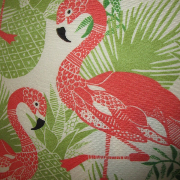 Tropical Flamingo OUTDOOR Pillow Cover Patio Porch Decorative Accent Throw TOSS Cushion Pineapple Flamingo Coral Lime