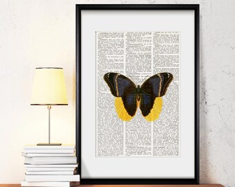 BUTTERFLY Dictionary Art Print, butterfly art print, butterfly wall art, butterflies wall decor, book art print, insects, home decor, #200