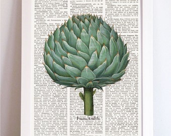 Dictionary Art ARTICHOKE, Dictionary Art Print, Dictionary Page, Kitchen Wall Decor, Wall Art, Botanical prints, Vegetables, Vintage, #110