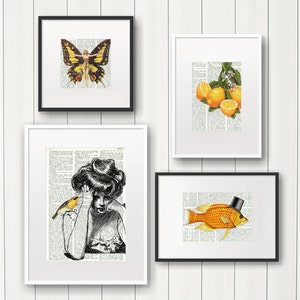 Dictionary Art Print LEMONS, Wall Art, kitchen decor, fruit, cottage style, farmhouse decor, shabby chic decor, Original prints, 101-2 zdjęcie 3