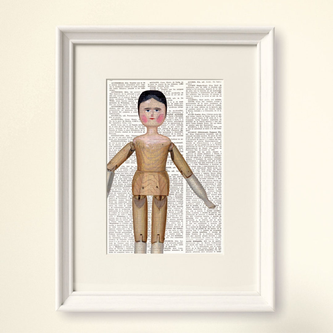 WOODEN DOLL Dictionary Art Print Vintage Doll Nursery Decor Etsy