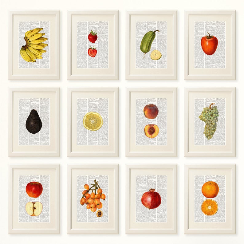 Dictionary Art Print APPLE, Kitchen Wall Decor, Wall Art, Botanical prints, fruit art, kitchen prints, food art, Vintage illustration, 176 image 3