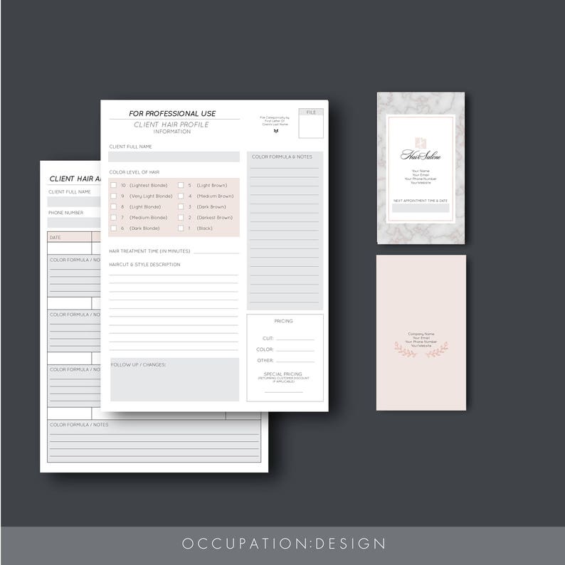 Hair Stylist: Printable & Digital Client Information Forms ...