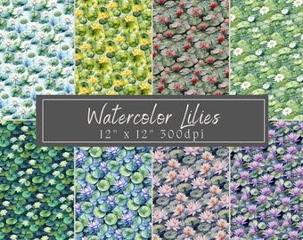 Aquarellelies Kraftpapier Digitale Download Naadloos Patroon