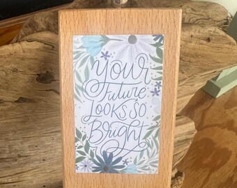 Beautiful Solid Wooden Keychain With Inspirational Quote